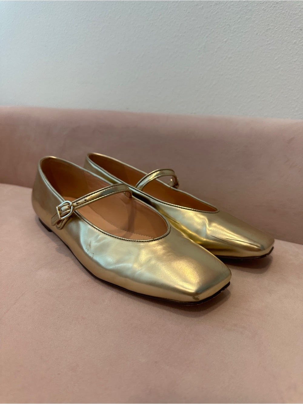 Gold J Crew Flats